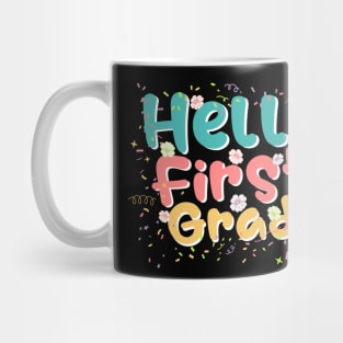 First Grade Rainbow Girls Boys Teacher First Day Of Shool Mug